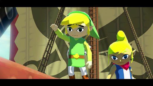 Image of Link soberly waving goodbye to Outset Island.
