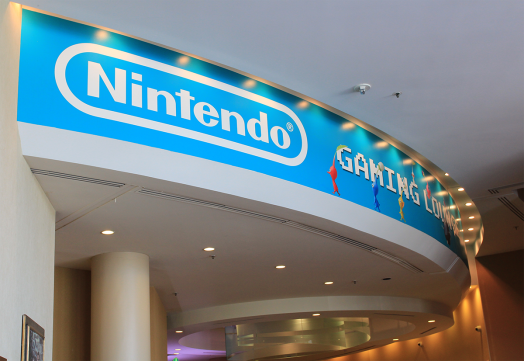 Nintendo Gaming Lounge banner at San Diego Comic-Con 2014.