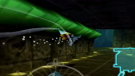 Great Bay Temple Zora Link swimming through tunnels