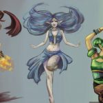 Yuga's Art Gallery: The goddesses of power, wisdom, and courage the-three-goddesses-taylor-the-cannibal-kitty-fi