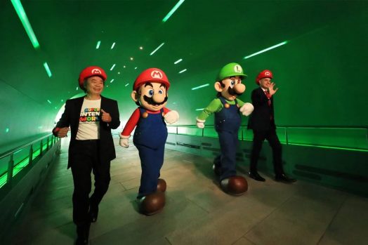 Miyamoto and Bonnier with Mario and Luigi