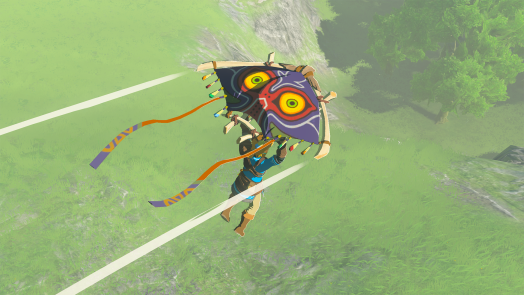Link glides on majora's mask themed glider