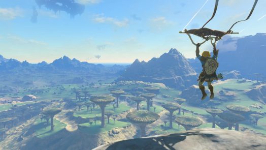 Link Glides over the land