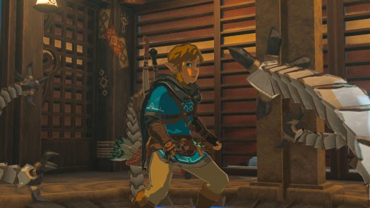 Link is attacked by guardian arms in cutscene