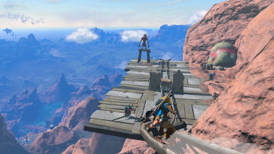 Link grinds rails on Death Mountain