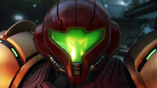 Samus with the reflection of Sylux in her visor